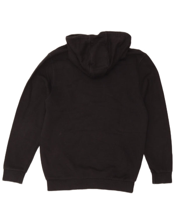 Ellesse Pull à capuche surdimensionné graphique pour femme UK 10 Petit coton noir
