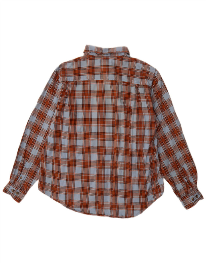 Lands End Chemise en flanelle pour femme US 12 Grand coton à carreaux marron