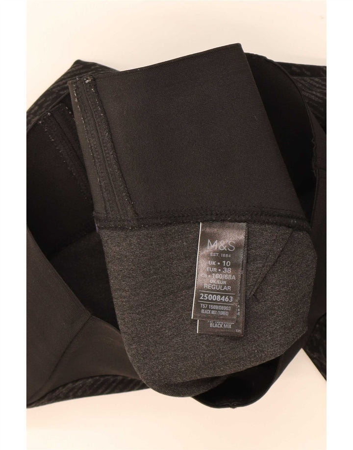 Marks & Spencer Leggings Femme UK 10 Petit Viscose Géométrique Noir