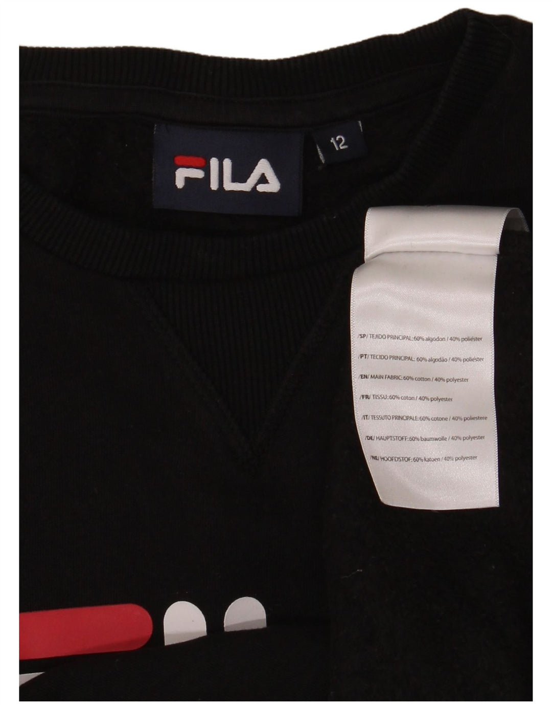 Fila Sweat-shirt graphique garçon 11-12 ans Noir Coton