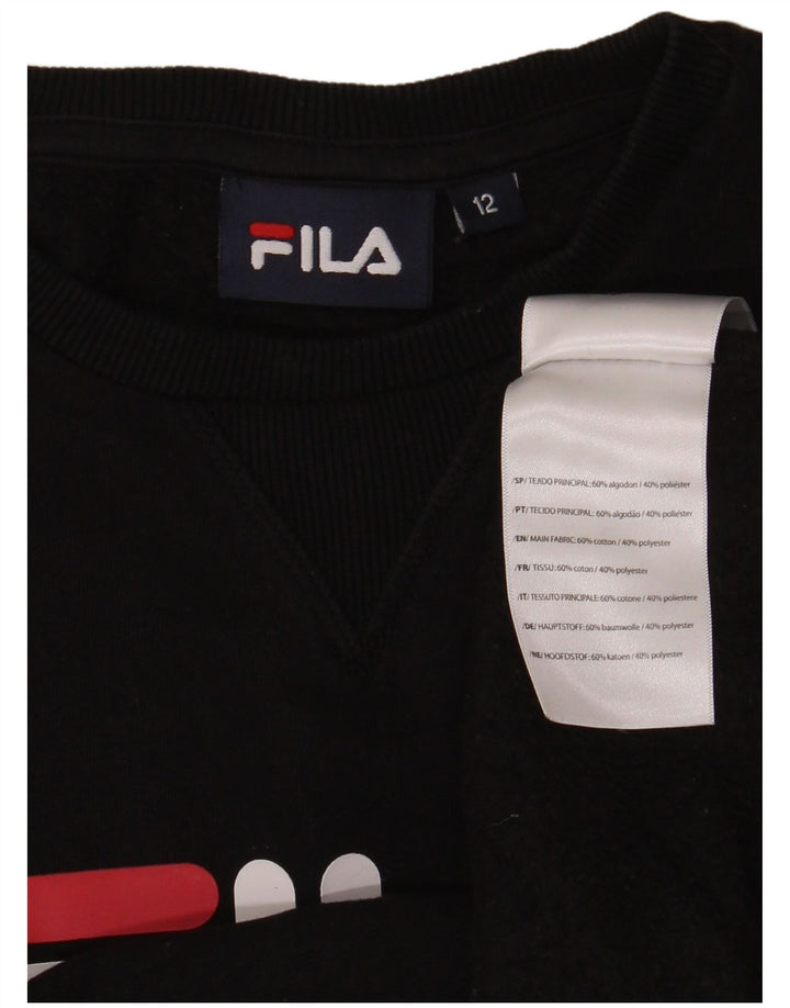 Fila Sweat-shirt graphique garçon 11-12 ans Noir Coton