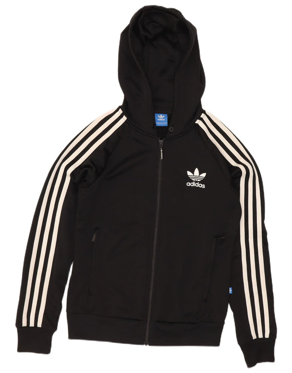 Adidas Pull à capuche zippé pour femme UK 8 Petit Noir Polyester