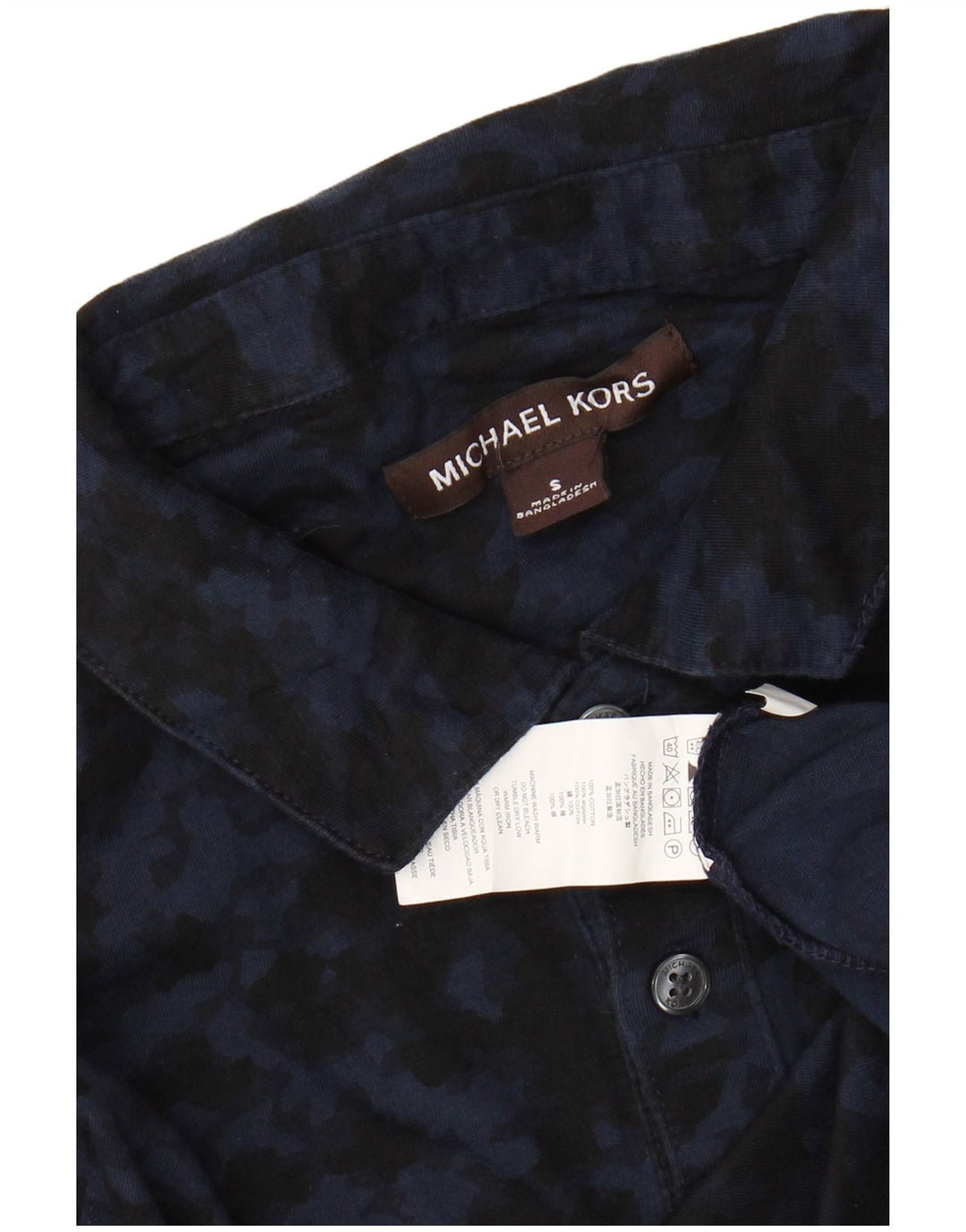 MICHAEL KORS Polo Homme Petit Bleu Marine Camouflage Coton