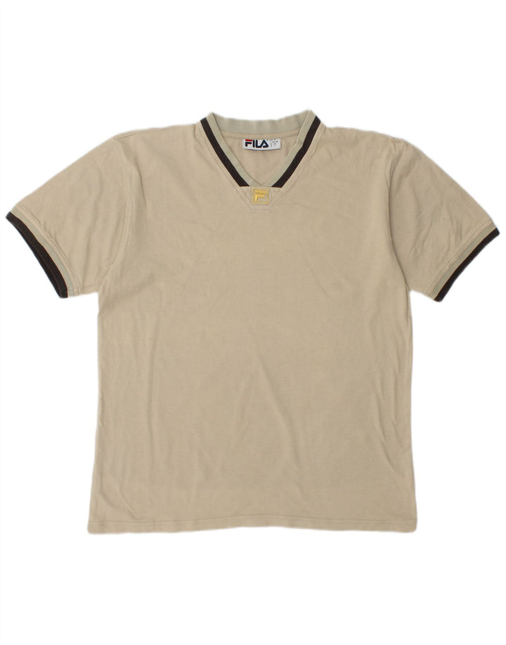 FILA T-Shirt Homme Haut Petit Coton Beige