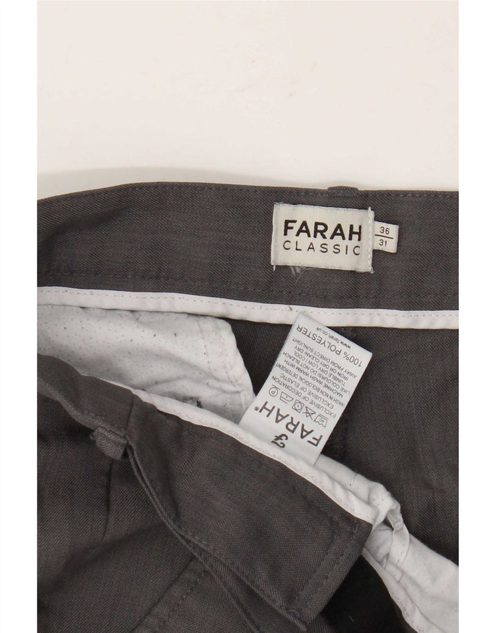 Farah Pantalon Chino Droit Classique Homme W36 L31 Gris Polyester
