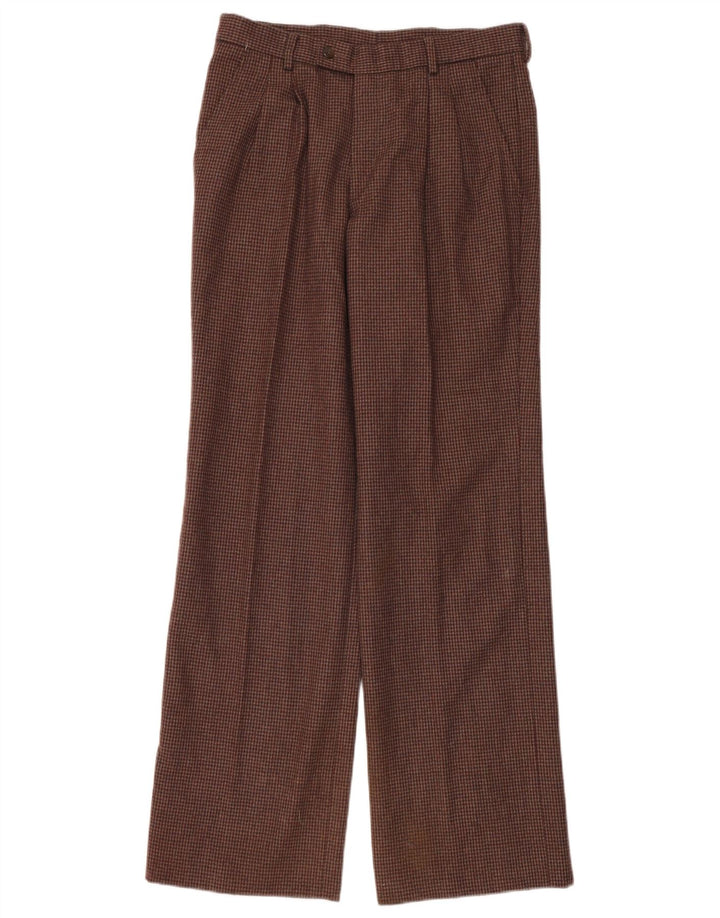Master Pantalon de costume large pour homme IT 48 Medium W30 L32 Marron pied-de-poule