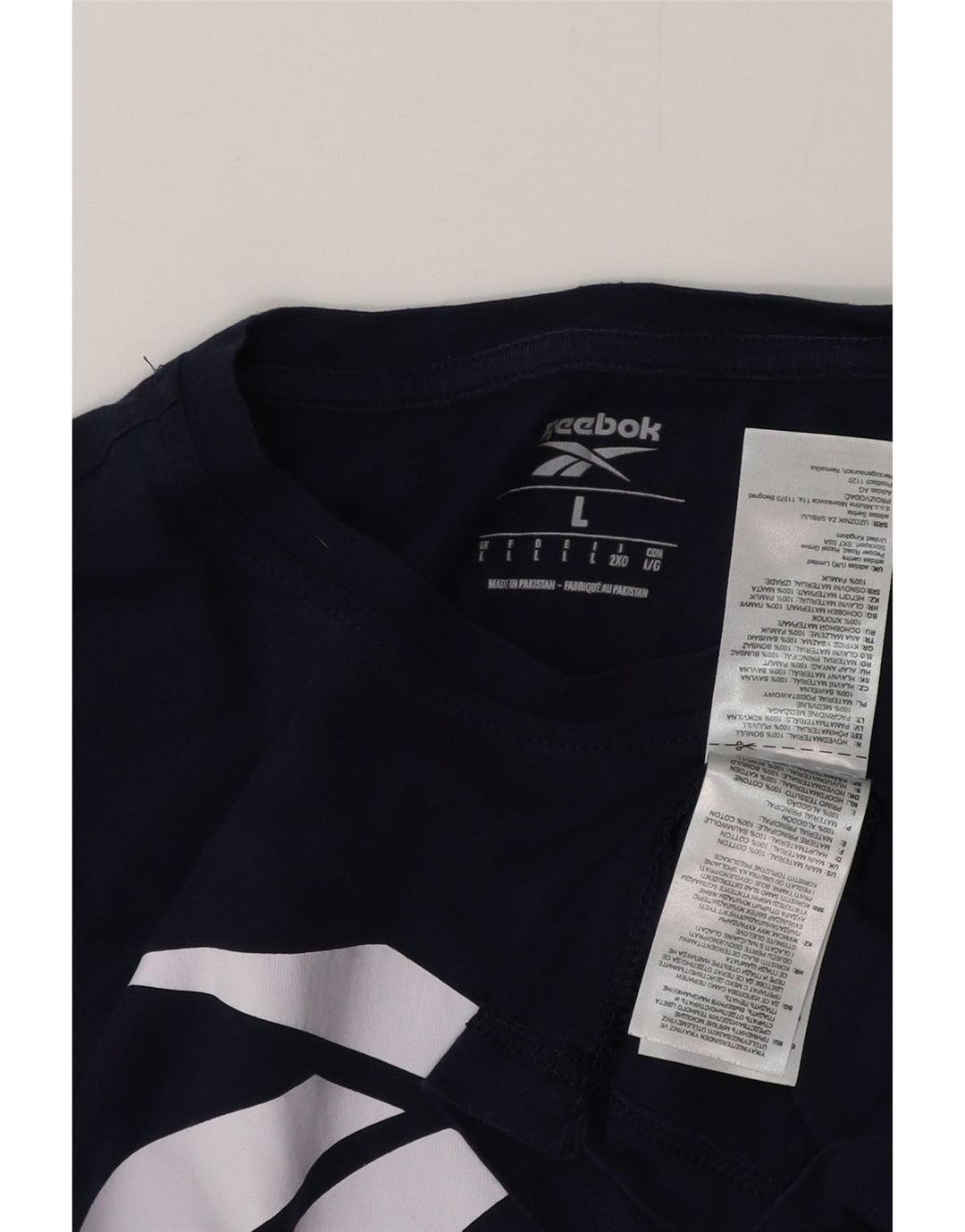 REEBOK T-Shirt Graphique Homme Grand Bleu Marine Coton