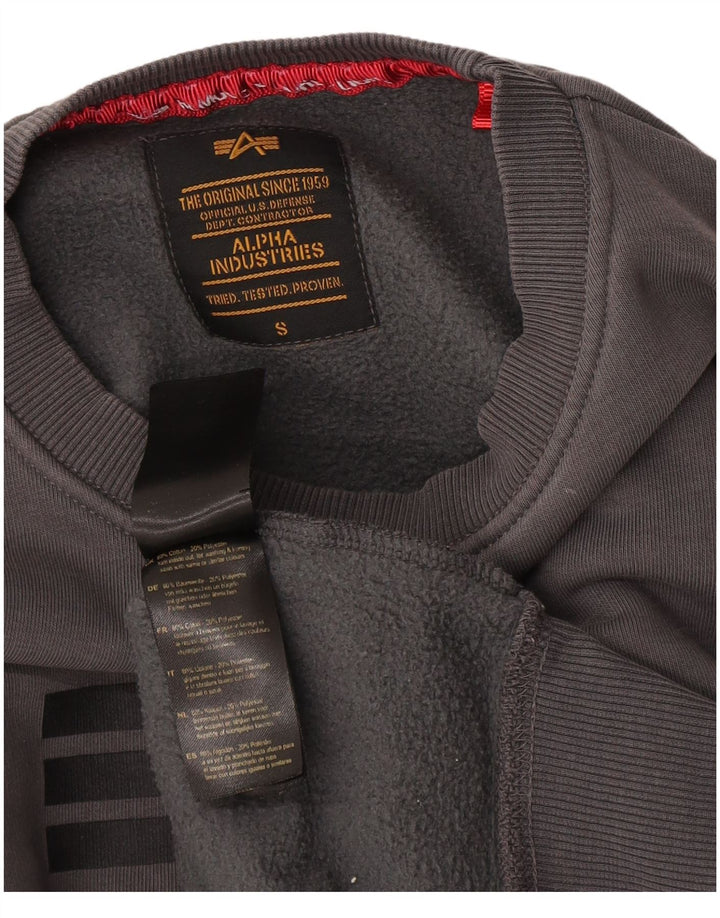 Alpha Industries Sweat-shirt graphique pour homme Petit gris Coton
