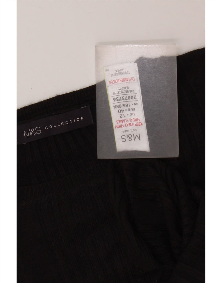 Marks & Spencer Pull à col rond pour femme UK 12 Noir moyen