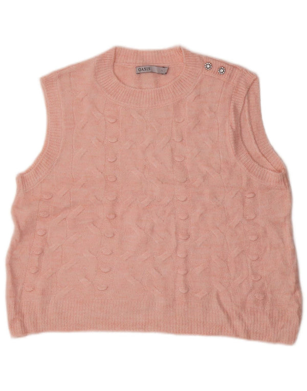 Oasis Womens Crop Vest Débardeur UK 16 Grand Acrylique Rose
