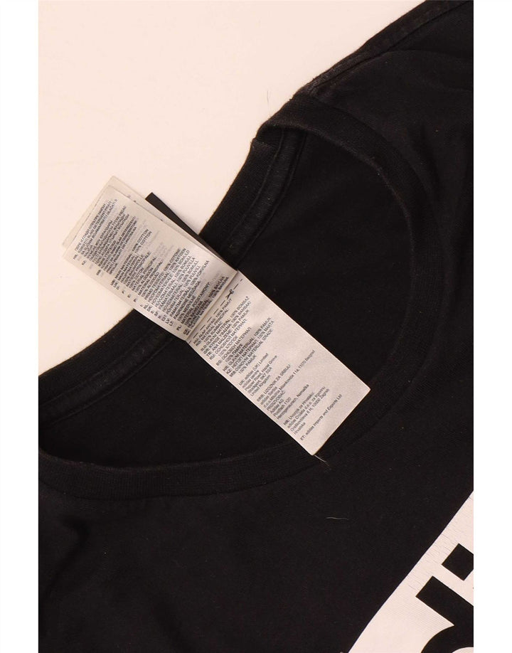 Adidas T-shirt graphique à trois rayures pour homme en coton noir moyen