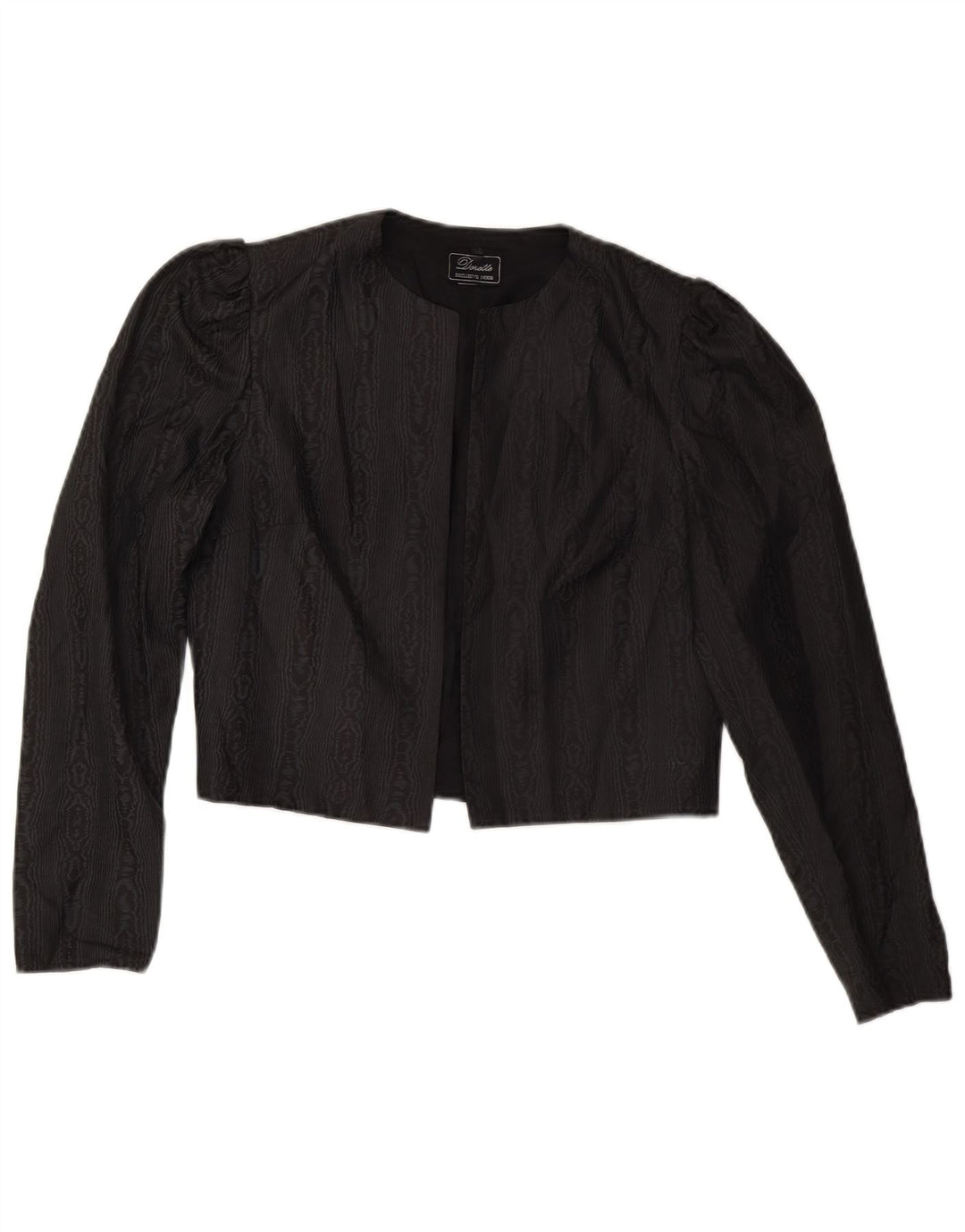 DORETTE Veste Boléro Ouverte Femme EU 40 Moyen Noir Imprimé Animal