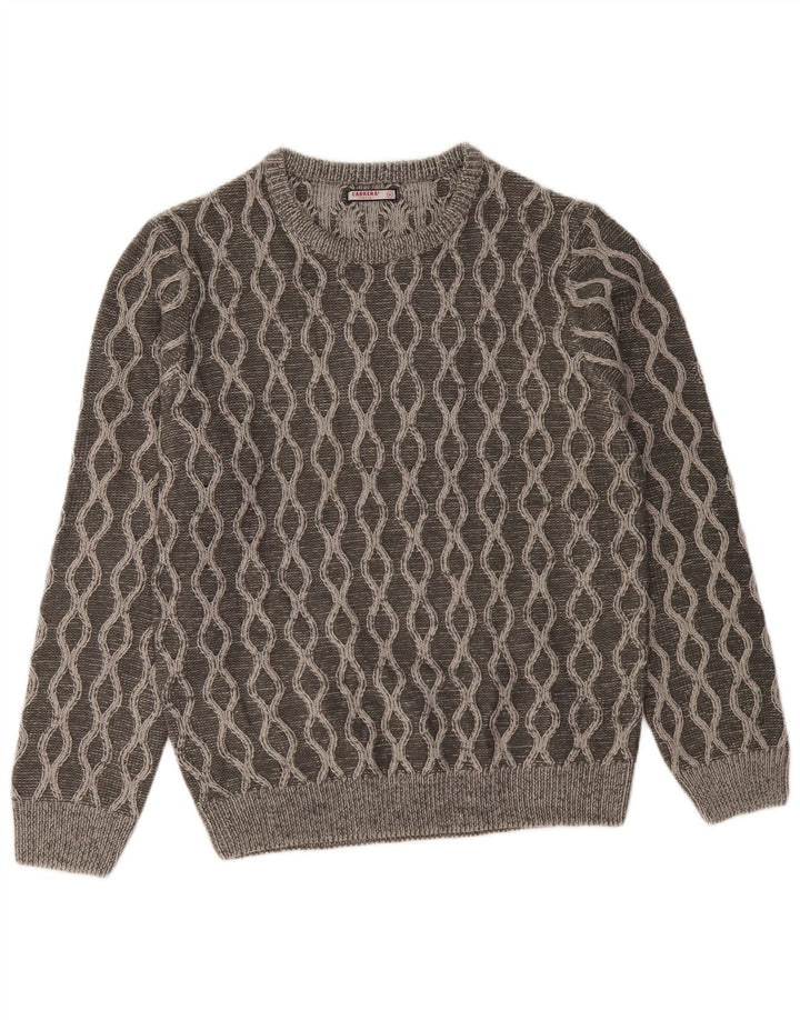 CARRERA Pull Col Rond Homme Gris Moyen Géométrique Acrylique