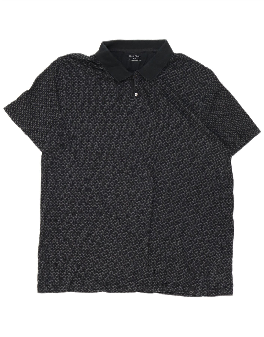 CALVIN KLEIN Polo Graphique Homme XL Noir Coton