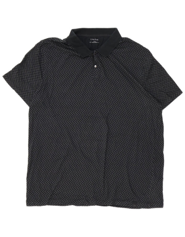 CALVIN KLEIN Polo Graphique Homme XL Noir Coton