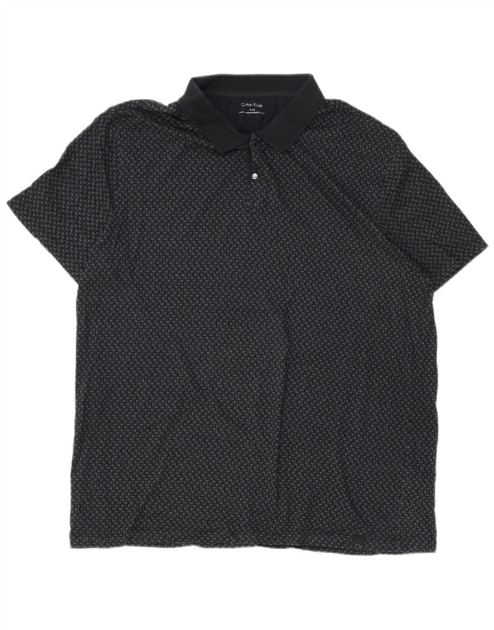 CALVIN KLEIN Polo Graphique Homme XL Noir Coton