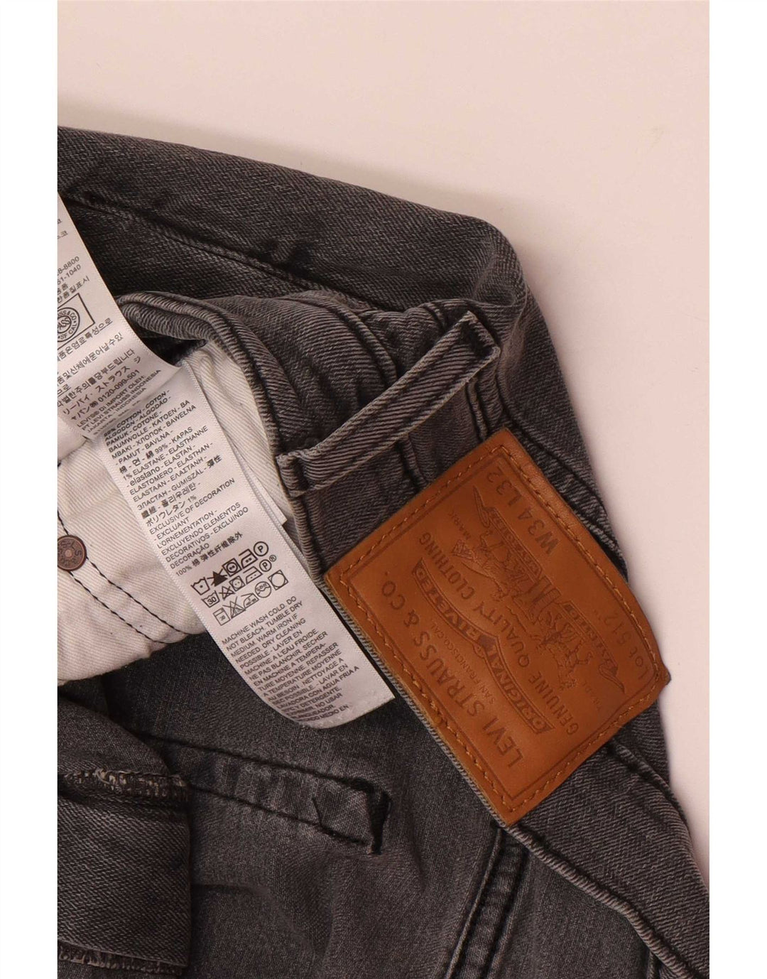 Levi's Jean 512 Slim Tapered Homme Gris Coton