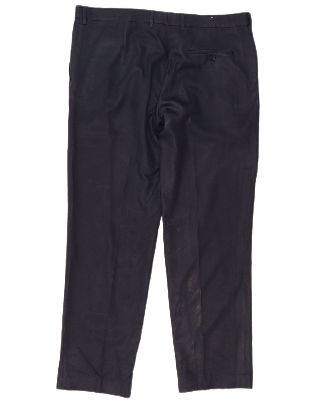 Marks & Spencer Pantalon de Costume Droit Homme W38 L31 Bleu Marine Polyester