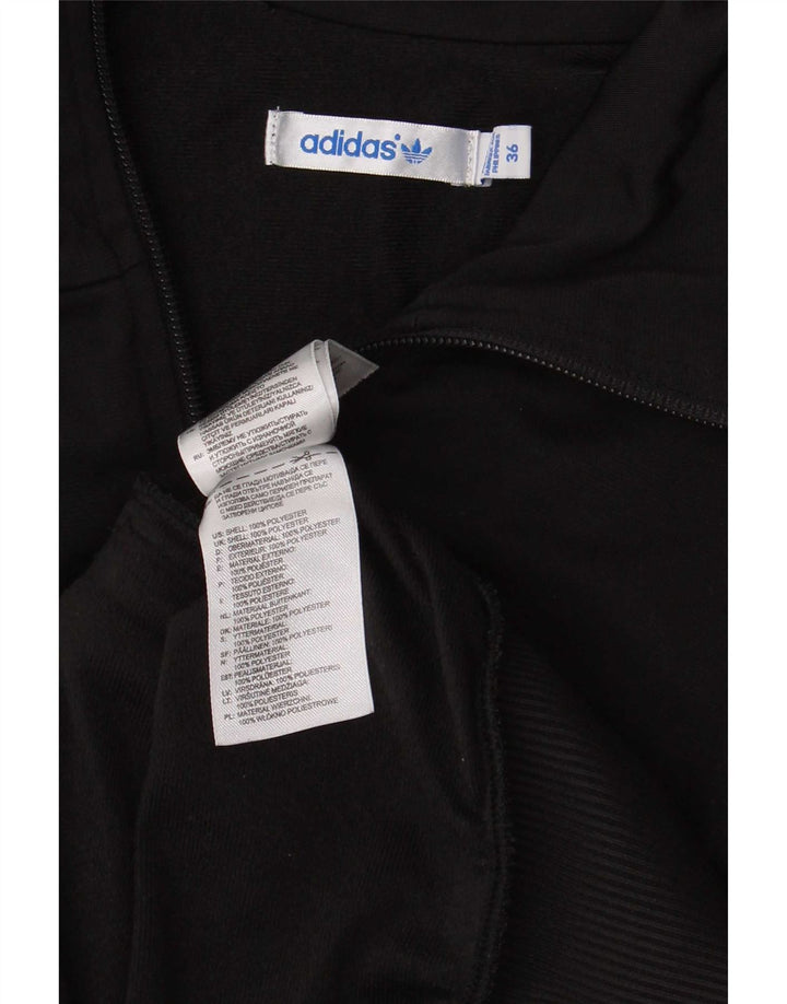 Adidas Femmes Graphique Survêtement Top Veste EU 36 Petit Noir Polyester