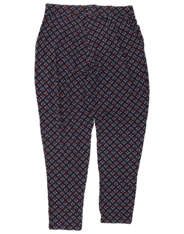Marks & Spencer Pantalon slim pour femme UK 12 Medium W30 L30 Bleu marine Floral