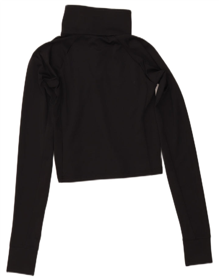 COLUMBIA Haut de survêtement court à col boutonné pour femme UK 12 Noir moyen