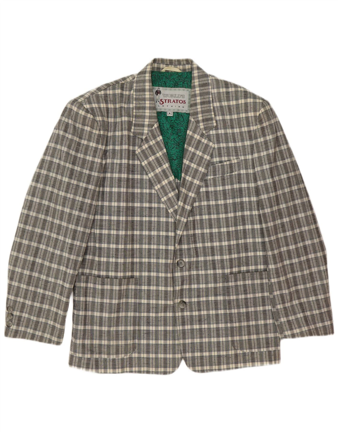 Stratos Costume 2 pièces pour homme à 2 boutons UK 38 Gris moyen à carreaux classique