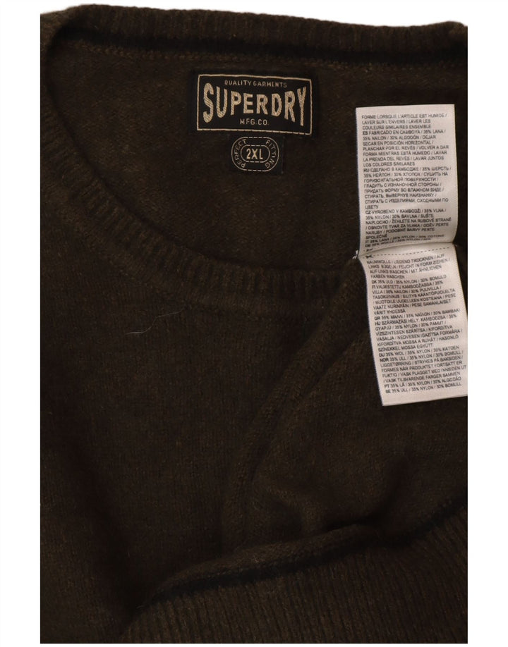 SUPERDRY Pull ras du cou pour femme UK 20 2XL Vert Laine