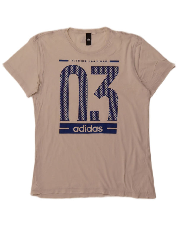 ADIDAS T-shirt graphique pour hommes, petit, blanc