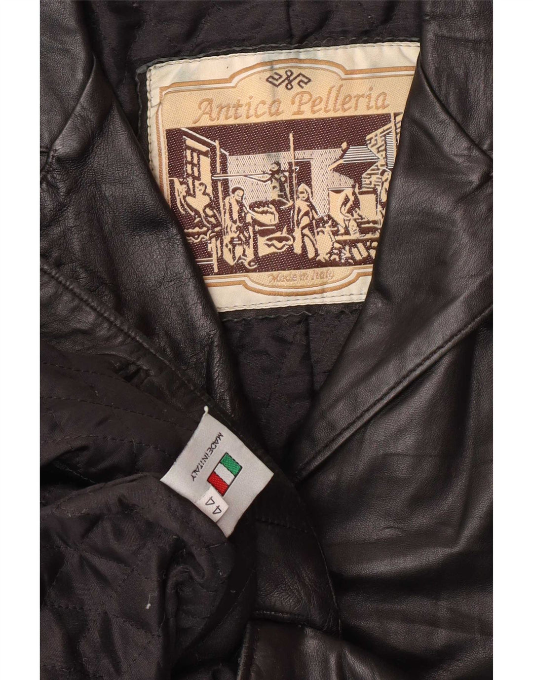 Antica Pelleria Veste blazer en cuir à 2 boutons pour femme IT 44 Noir moyen