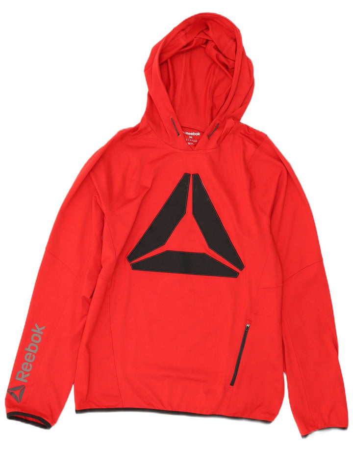 Reebok Pull à Capuche Graphique Homme Rouge Moyen Polyester