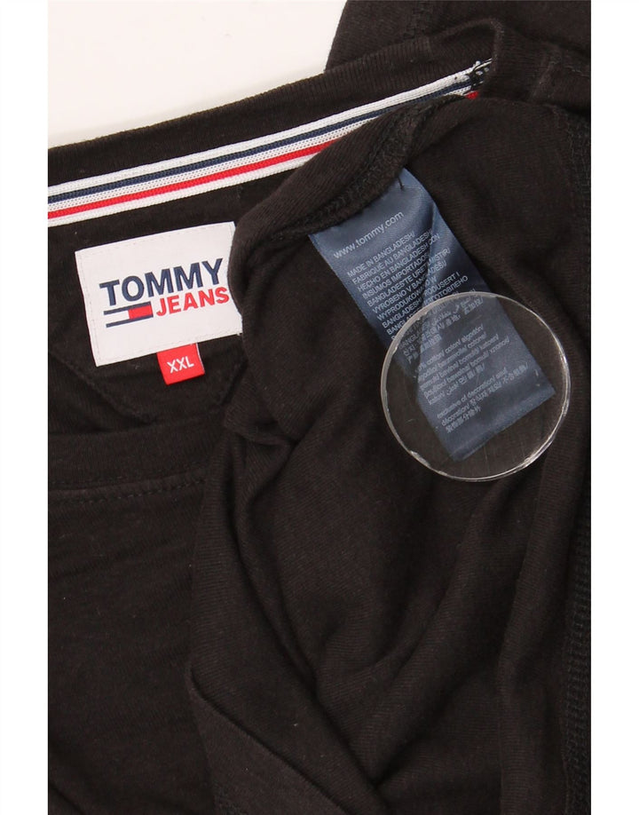 TOMMY HILFIGER Haut Homme Manches Longues 2XL Noir Coton