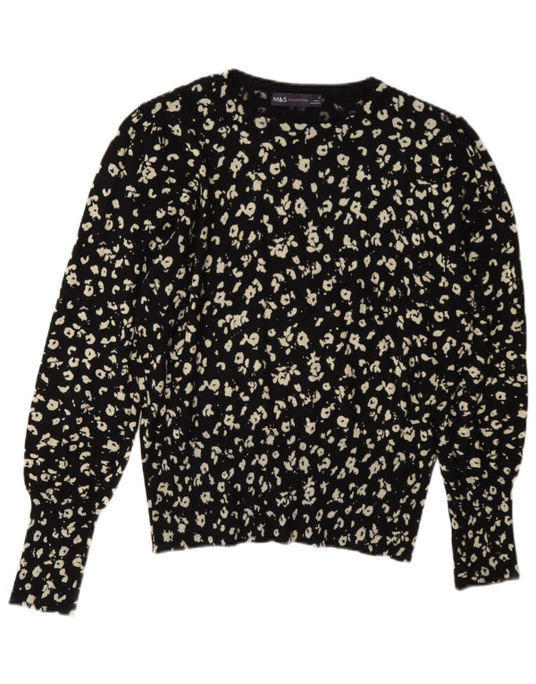 Marks & Spencer Pull à col rond pour femme UK 12 Noir moyen
