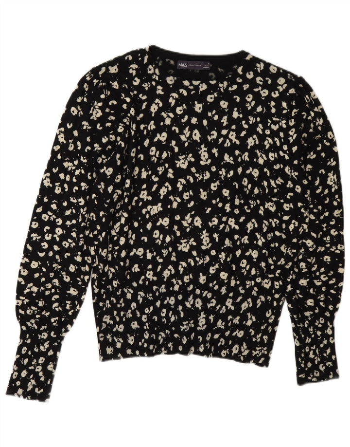 Marks & Spencer Pull à col rond pour femme UK 12 Noir moyen