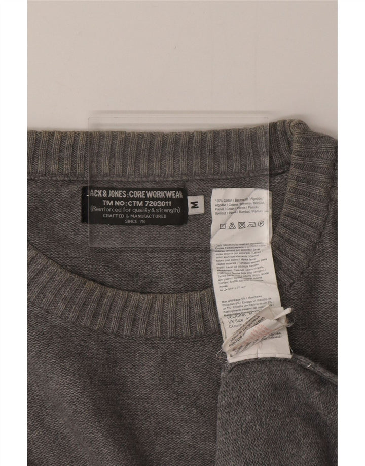 JACK & JONES Pull Col Ras du Cou Homme Gris Moyen Coton