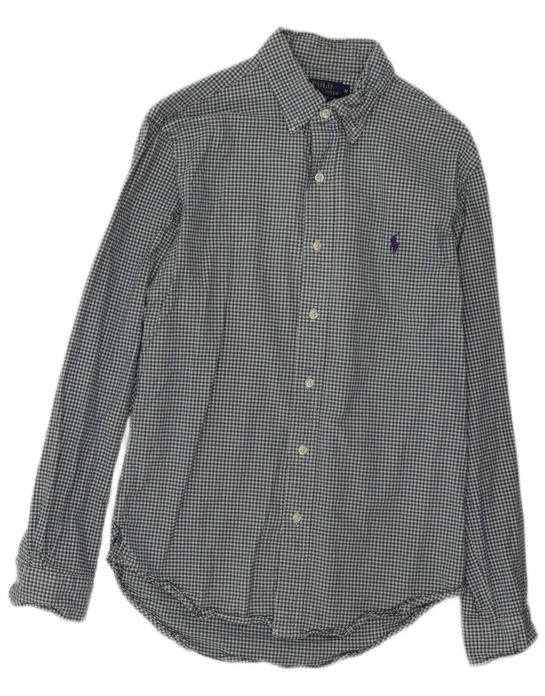 POLO RALPH LAUREN Chemise en Flanelle Oxford Stretch Homme Bleu Moyen Vichy