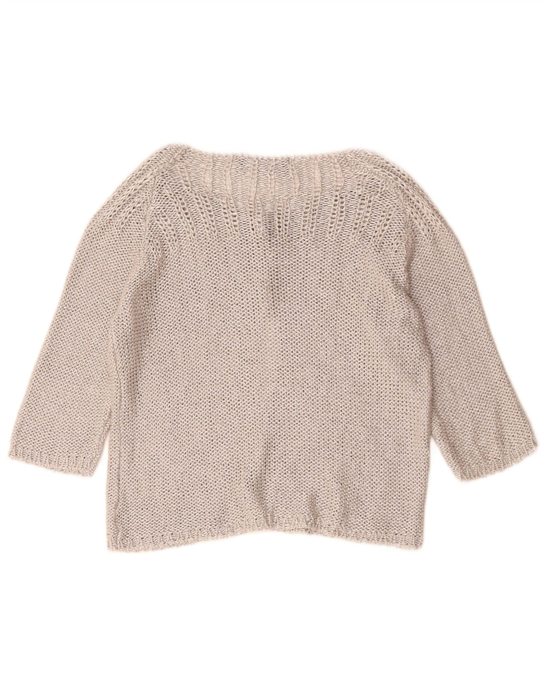 ZARA Femme Cardigan à manches 3/4 Pull UK 12 Gris moyen