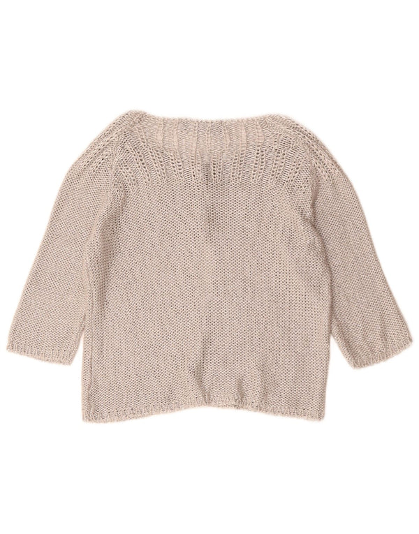 ZARA Femme Cardigan à manches 3/4 Pull UK 12 Gris moyen