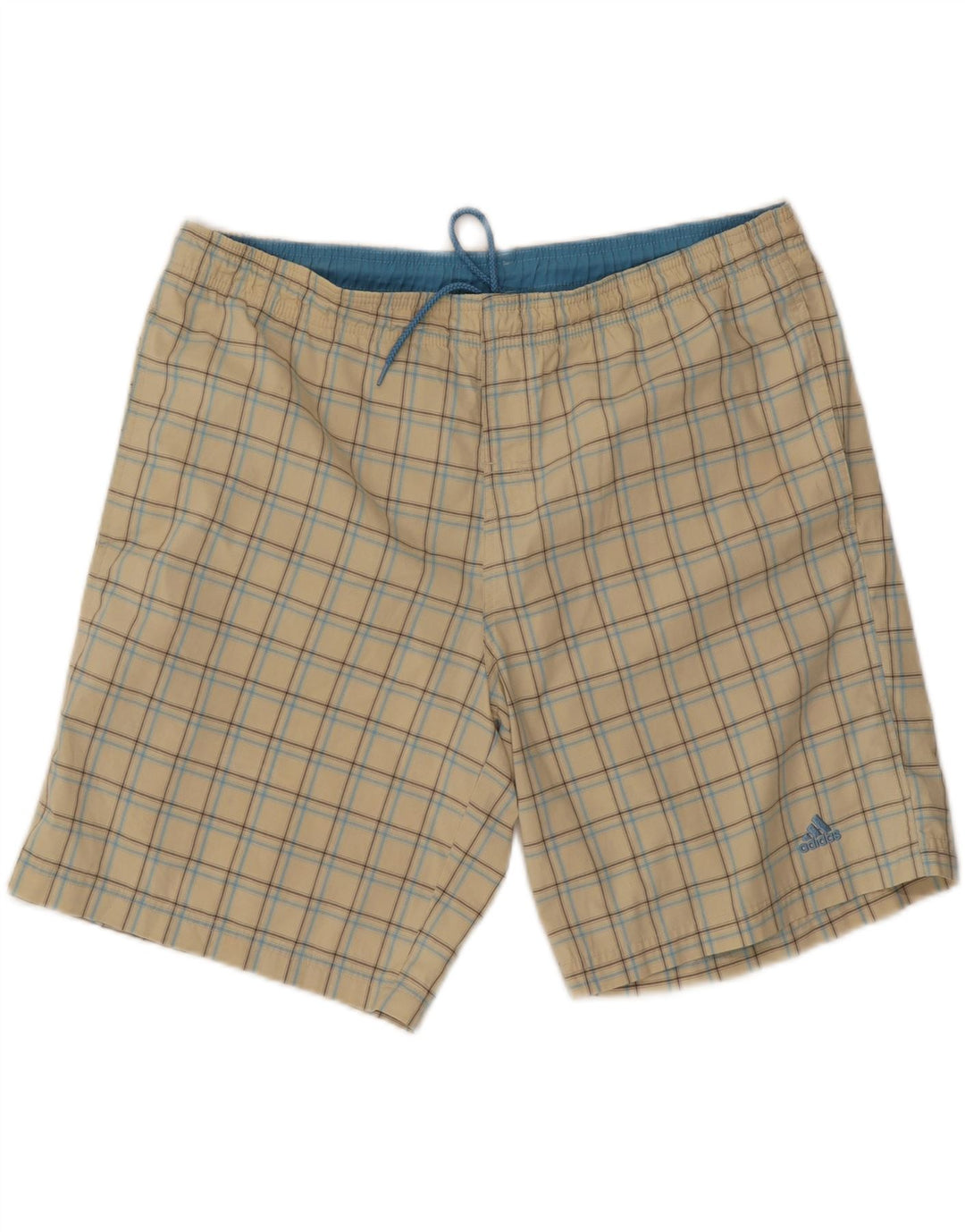 ADIDAS Short de Bain Homme XL Beige Carreaux Polyester
