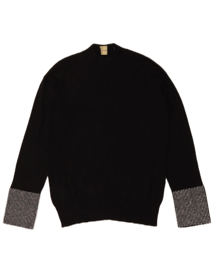 Pinko Pull col roulé pour femme UK 12 Medium Noir Géométrique