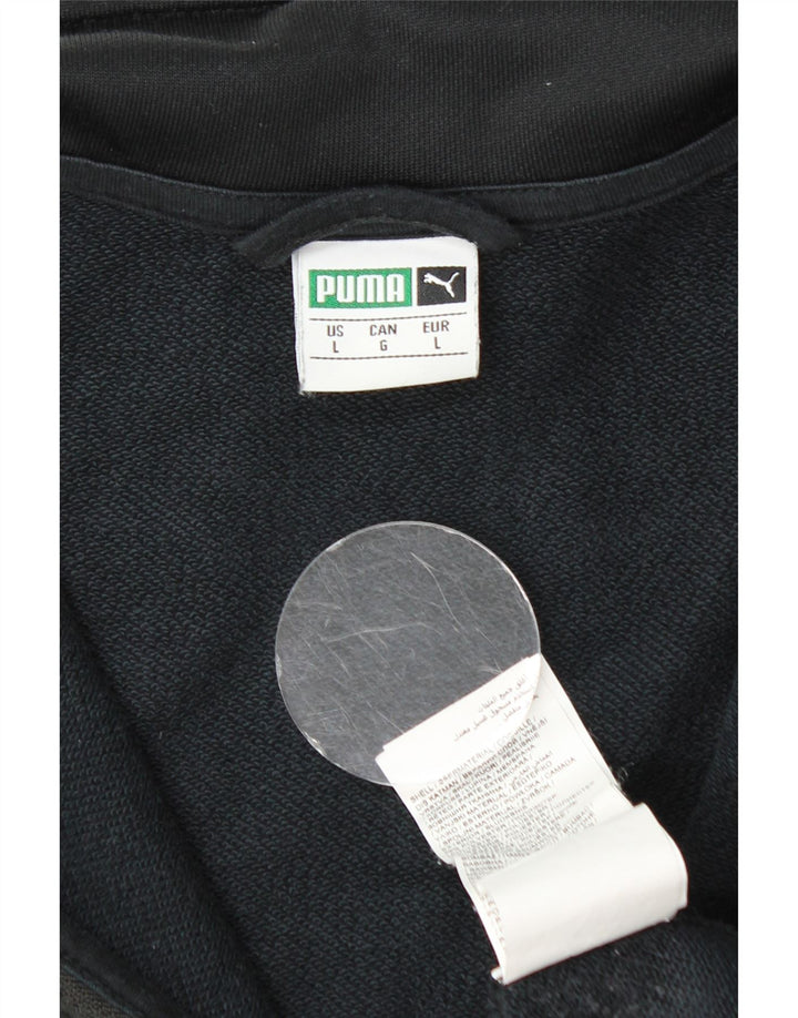 Puma Veste de survêtement pour homme Large Noir Colorblock Polyester