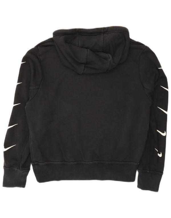 Nike Pull à capuche graphique pour femme UK 14 en coton noir moyen
