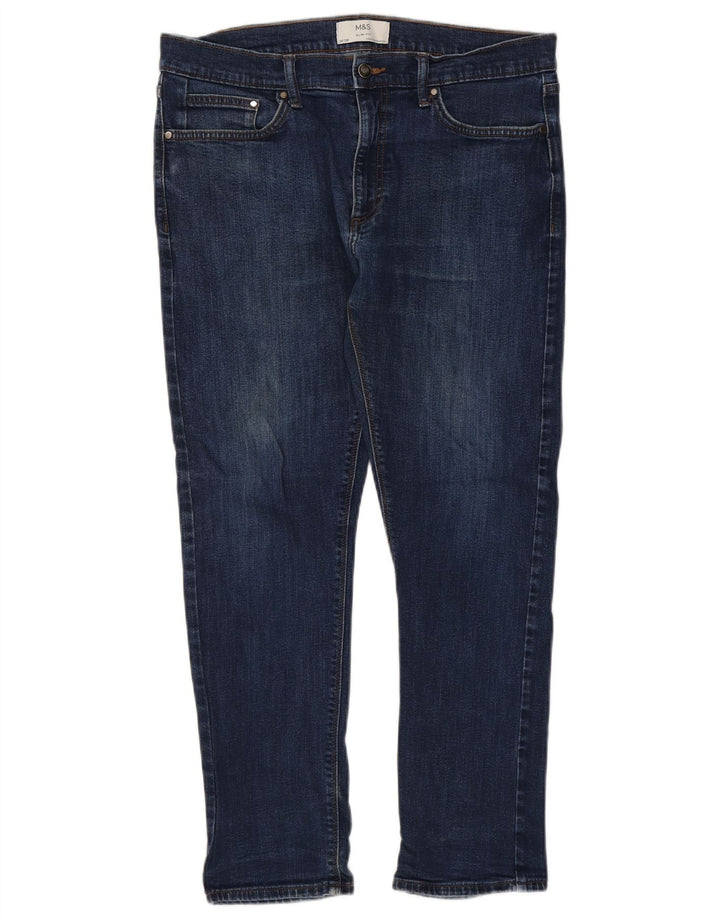 Marks & Spencer Jean Slim Homme W34 L29 Bleu Coton