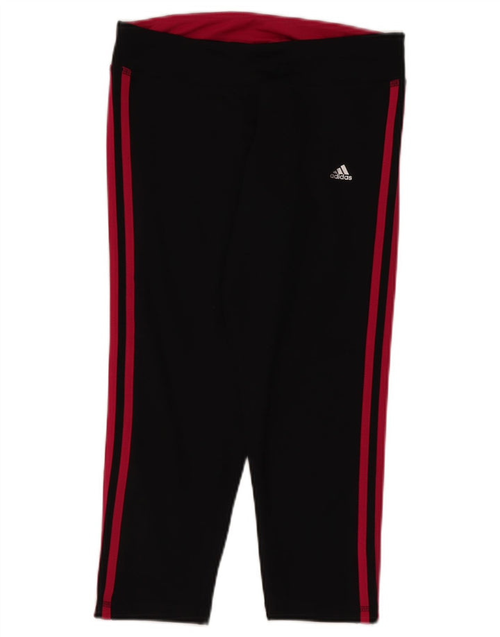 Adidas Climalite Crop Leggings UK 12/14 Noir Moyen Polyester