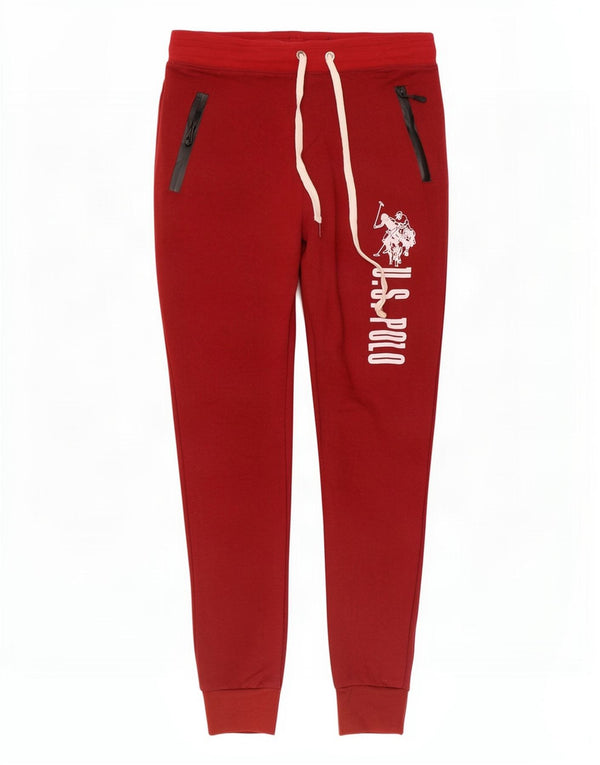 U.S. Polo Assn. Pantalon De Survêtement Graphique Femme Joggers UK 12 Rouge Moyen