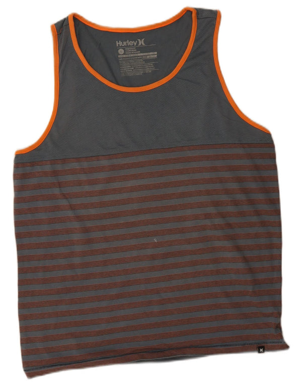 Hurley Homme Coupe Premium Débardeur Large Gris Rayé Coton