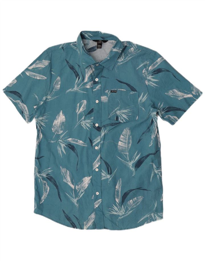 Volcom Chemise à Manches Courtes Homme Bleu Moyen Coton Floral