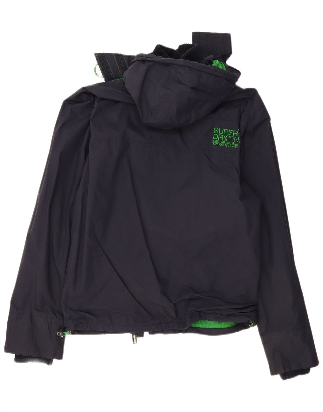 SUPERDRY Veste coupe-vent à capuche pour femme UK 16 Large Bleu Marine Polyester