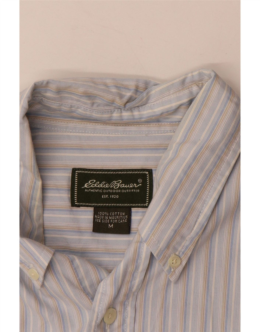 EDDIE BAUER Chemise Homme Bleu Moyen Rayé Coton
