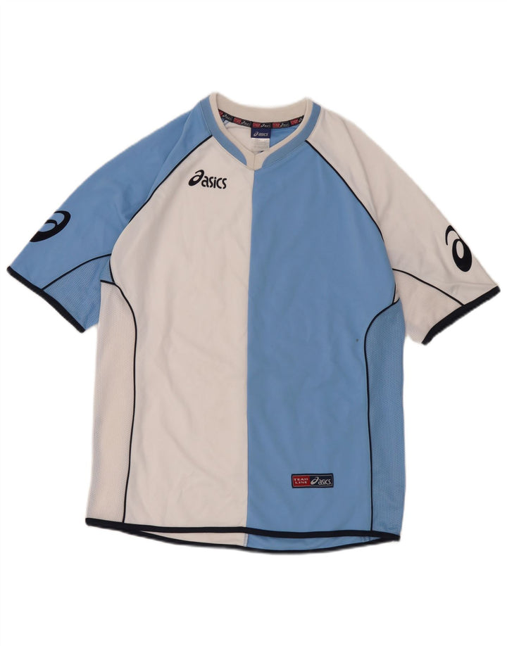Asics T-Shirt Graphique Homme Bleu Moyen Polyester Colorblock