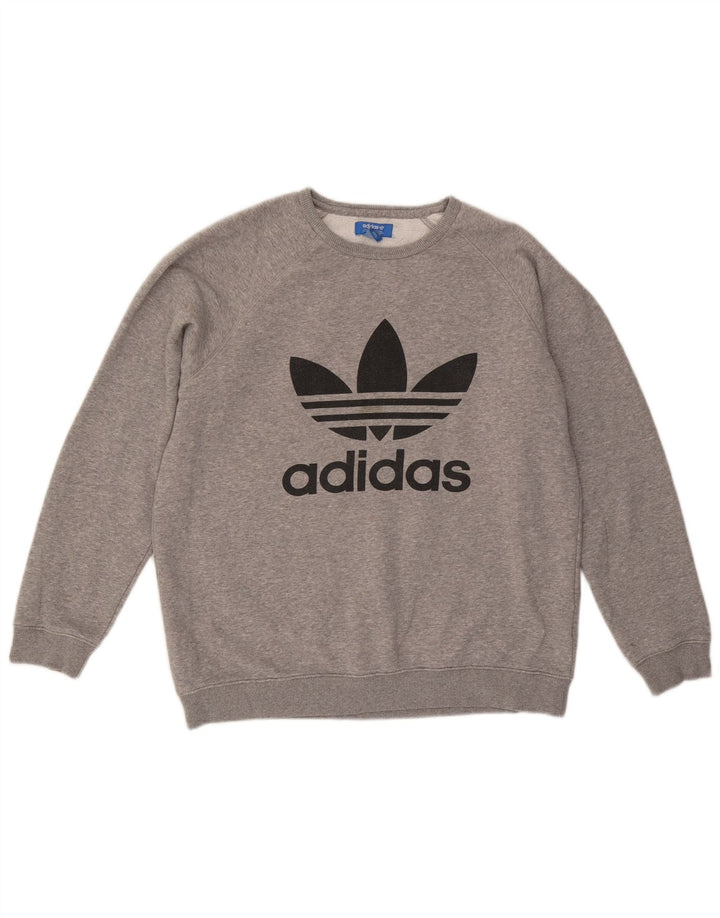 ADIDAS Sweat-shirt graphique pour hommes, grand coton moucheté gris
